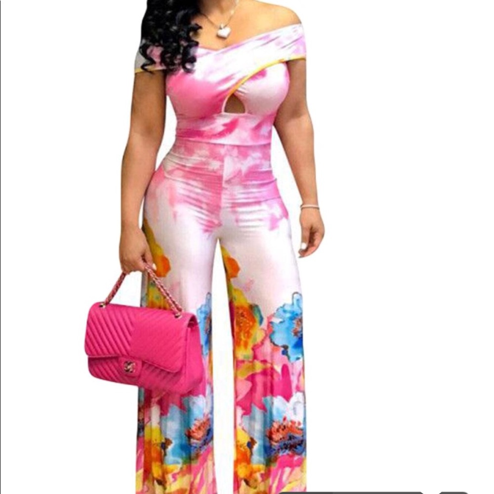 Satin Floral Jumpsuit